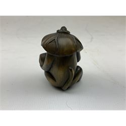 Netsuke in the form of a monkey, signed to base