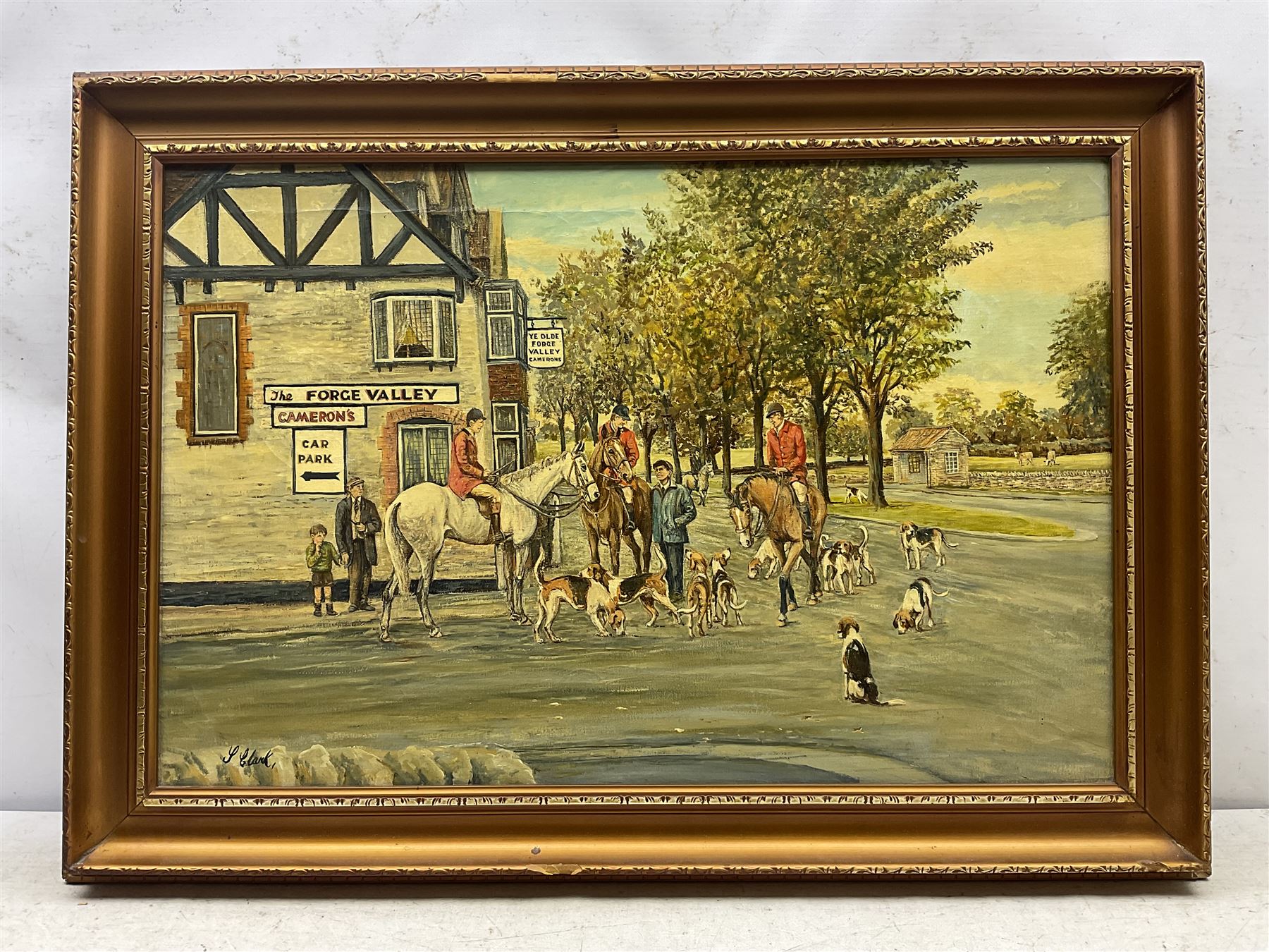 Stanley Clark (Scarborough 1908-1970): 'Ye Old Forge Valley Inn' - West Ayton near Scarborough, oil on canvas signed 50cm x 75cm