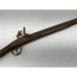 19th century flintlock musket for restoration or display, the walnut full stock with steel mounts, stock stamped J1587 36, lacking ramrod L167.5cm