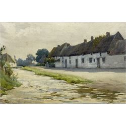 Richard Edward Clarke (British 1878-1954): North Yorkshire Village, possibly Thornton-le-Dale, watercolour signed 21cm x 33cm