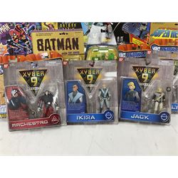 Twenty-four carded action figures of Batman (11) and other Super Heroes including Spiderman, DC Universe, Xyber 9 etc; all in unopened blister packs (24)