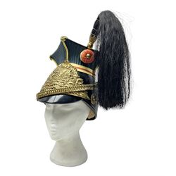 Lancers cap with original 19th century fittings for the 16th Lancers on a modern fibre glass shell with liner