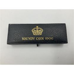 King Edward VII 1906 maundy coin set, cased