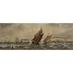 Thomas Bush Hardy (British 1842-1897): Blustery Day off Dover, watercolour signed and dated 1890, 37cm x 98cm 
Provenance: private collection, purchased Christie's South Kensington, 'Maritime and Naval Battles', 17th November 2004 Lot 470