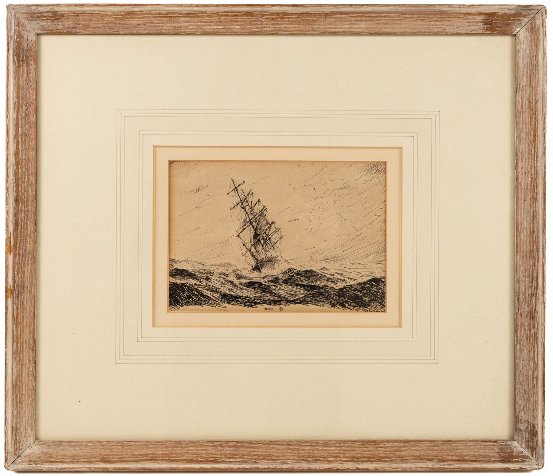 Matthewson (20th Century) after Arthur John Trevor Briscoe (British 1873-1943): Hove - To and Seine Nets, pair of pen and ink drawings indistinctly signed titled and dated 17/10/34 and 1934 (2)