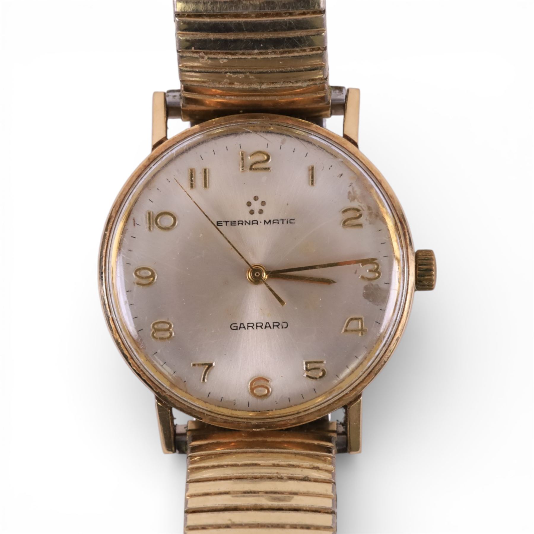 Eterna Matic gentleman's 9ct gold automatic presentation wristwatch, London import mark 1971, on expanding gilt strap