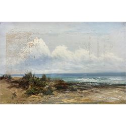 William Langley (British 1852-1922): Beach Scene, oil on canvas signed 40cm x 60cm