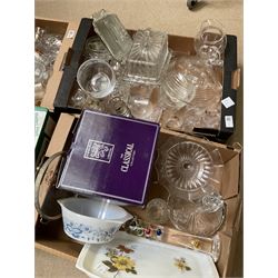 Four boxes of glass to include boxed Edinburgh Crystal decanter