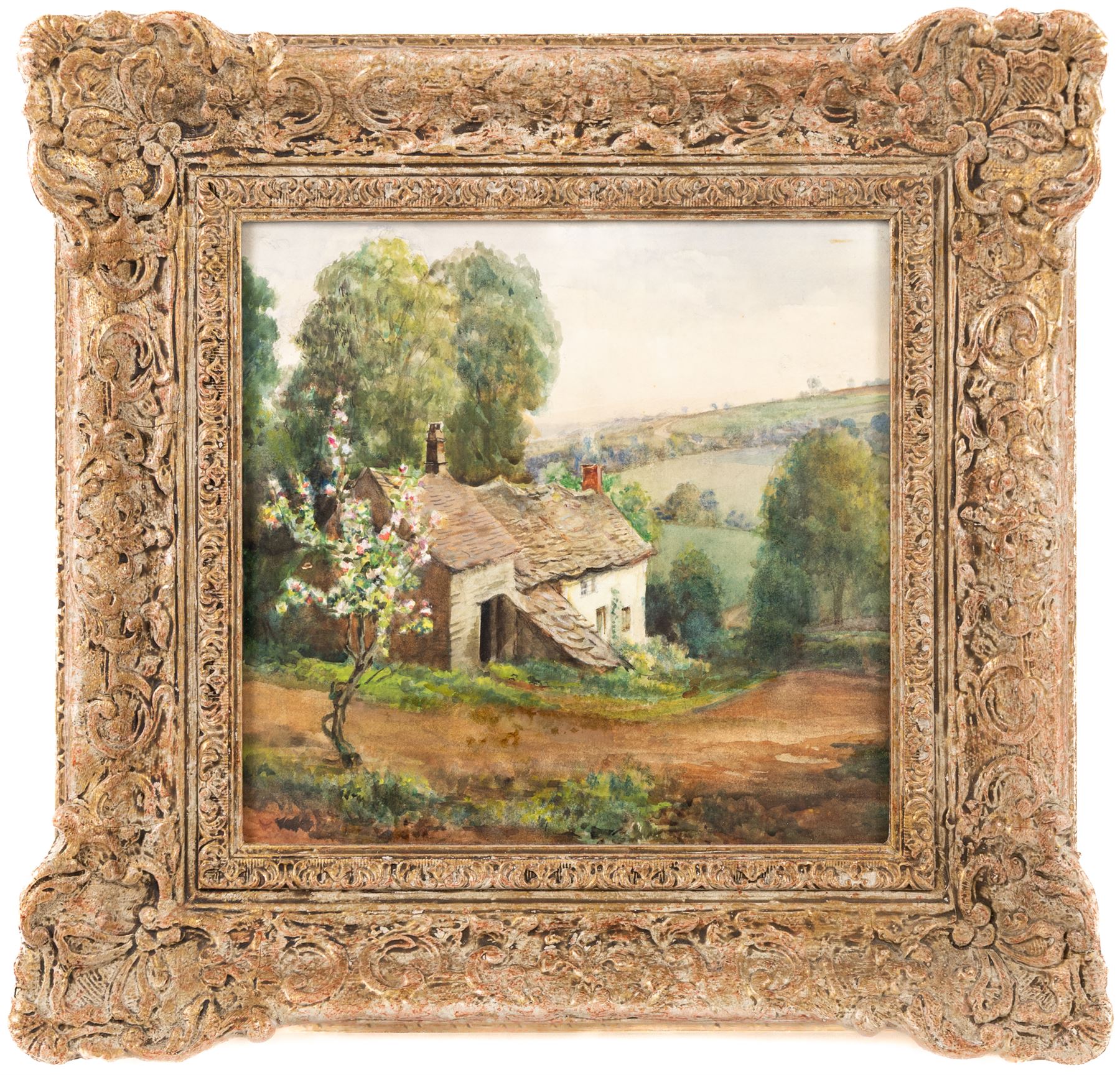 English School (Early 20th Century): Cottage on a Hillside, watercolour unsigned 24cm x 25cm