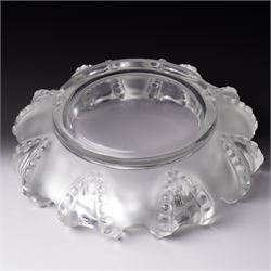 Lalique 'Cannes' octopus frosted and clear glass cigar ashtray inscribed 'Lalique, France'  D18cm