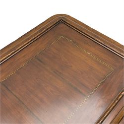 Milling Road - cherry wood coffee table, rectangular top with rounded corners, on turned feet with castors