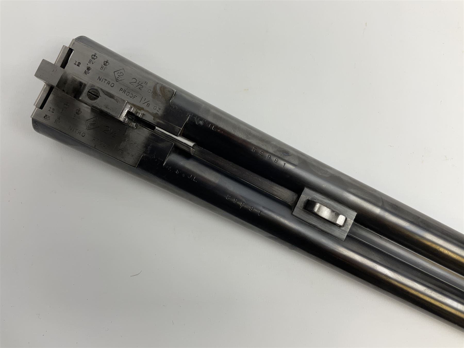 Very fine Westley Richards 12-bore side-by-side double barrel boxlock ejector live pigeon sporting gun, c1910, very heavy and thick 76.5cm blued tightly choked barrels with 2.5