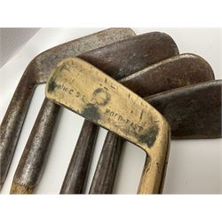 Collection of vintage wooden shaft golf clubs, including J & D Clark,  J Winton, etc (7)