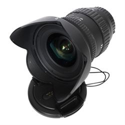 Three DSLR camera lenses, comprising Nikon Nikkor AF-S DX 35mm f/1.8G, boxed, Tokina AT-X Pro 11-16mm F28 Aspherical lens, boxed and Nikon Nikkor AF-S 16-80mm 1:2.8-4E ED lens and a 