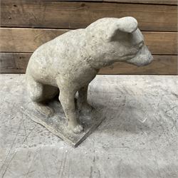 Cast stone garden figure of a Jack Russell terrier