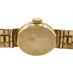 Rotary 9ct gold ladies manual wind bracelet wristwatch, hallmarked
