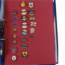 Rugby league enamel badge collection, from Swinton Lions, Wakefield Trinity, Warrington Wolves, Whitehaven, Widnes Vikings, Wigan Warriors, Workington Town and York City Knights, including Wigan Wembley and Cup Winners examples, housed in two folders, (approximately 300)