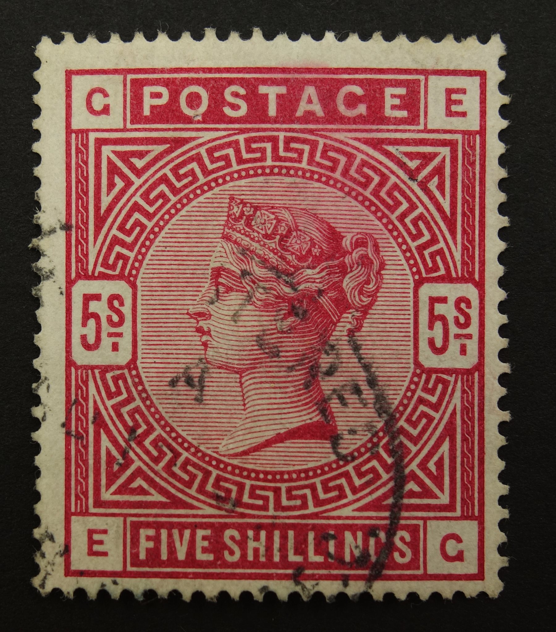 Great Britain Queen Victoria (188384) used five shilling stamp, S.G