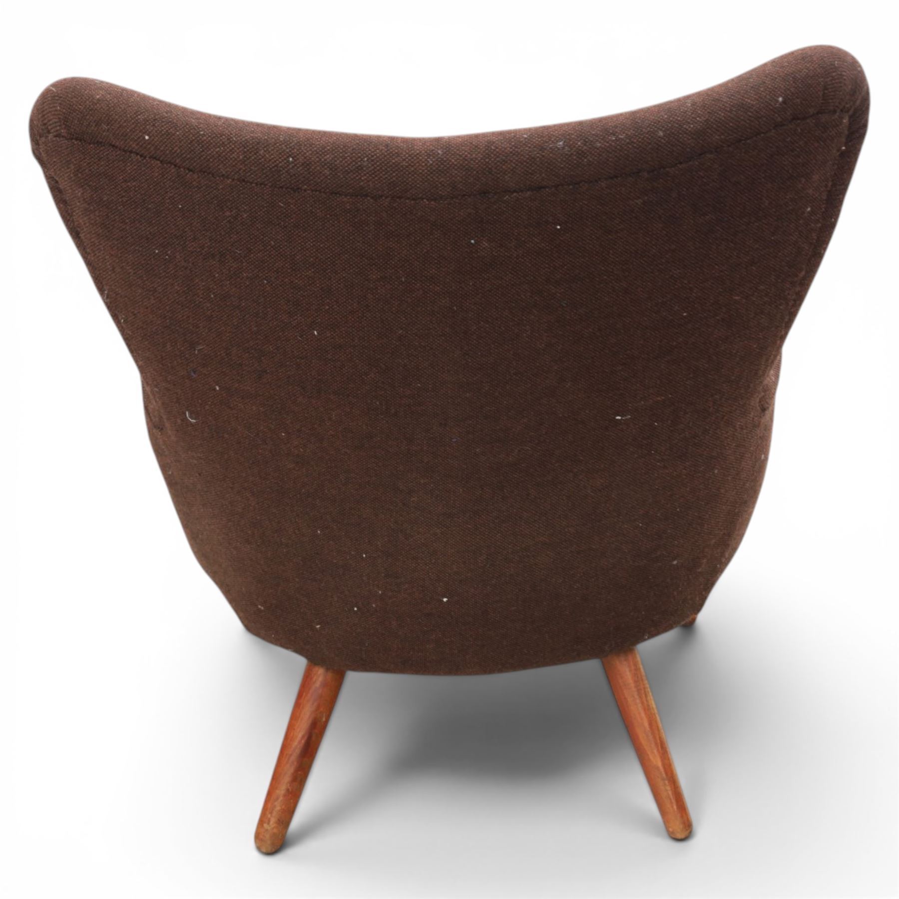 Ernest Race (British 1913-1964) - mid-20th century DA2 low-back wingback armchair upholstered in deep purple fabric