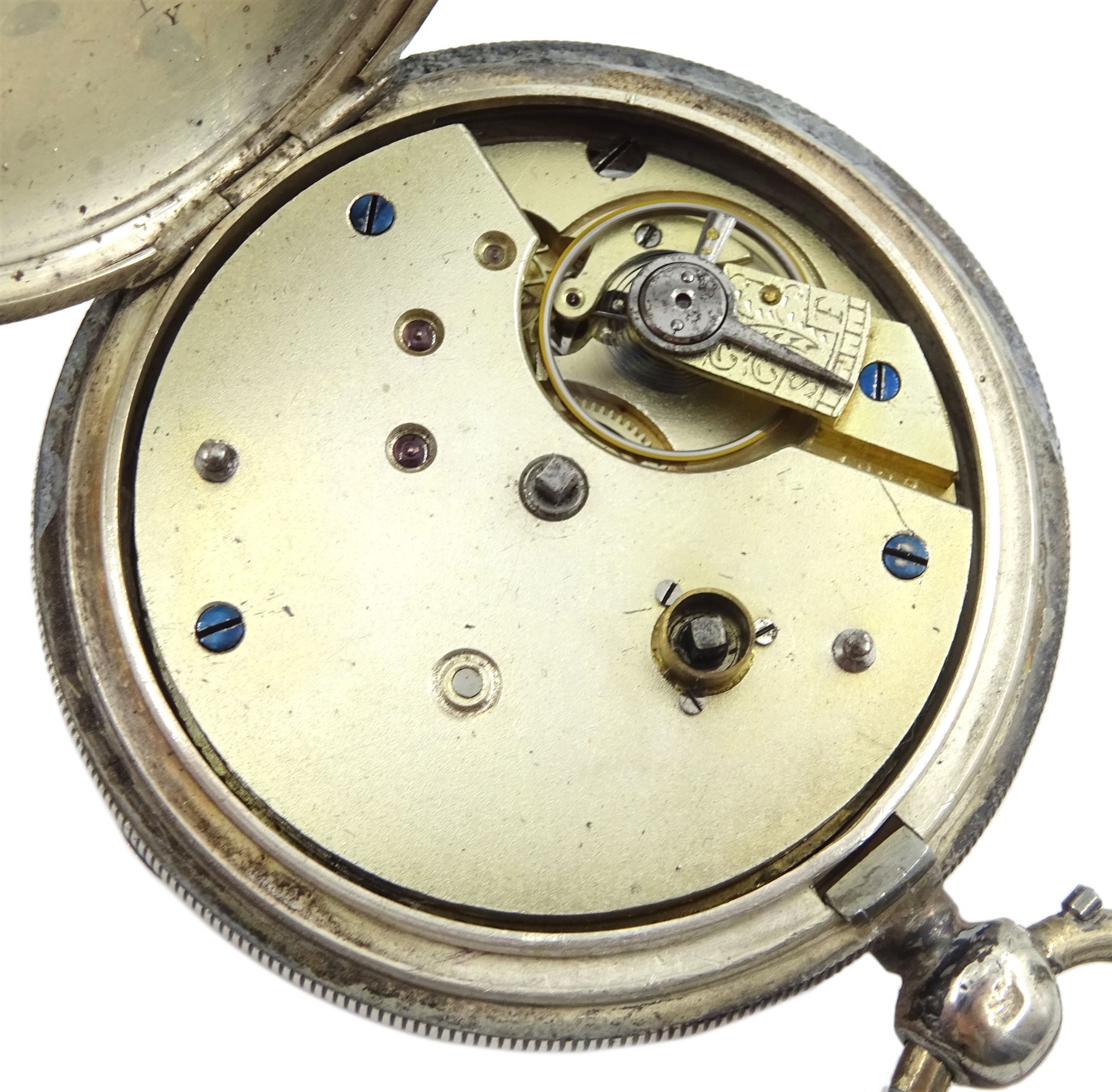 Edwardian silver open face 'The Express English Lever' pocket watch by J. G. Graves, Sheffield, No. 763523, Chester 1904 and a silver open face 'Celebrated lever' pocket watch by E. Harris, Liverpool, case by Alfred Wigley, Birmingham 1899 (2)