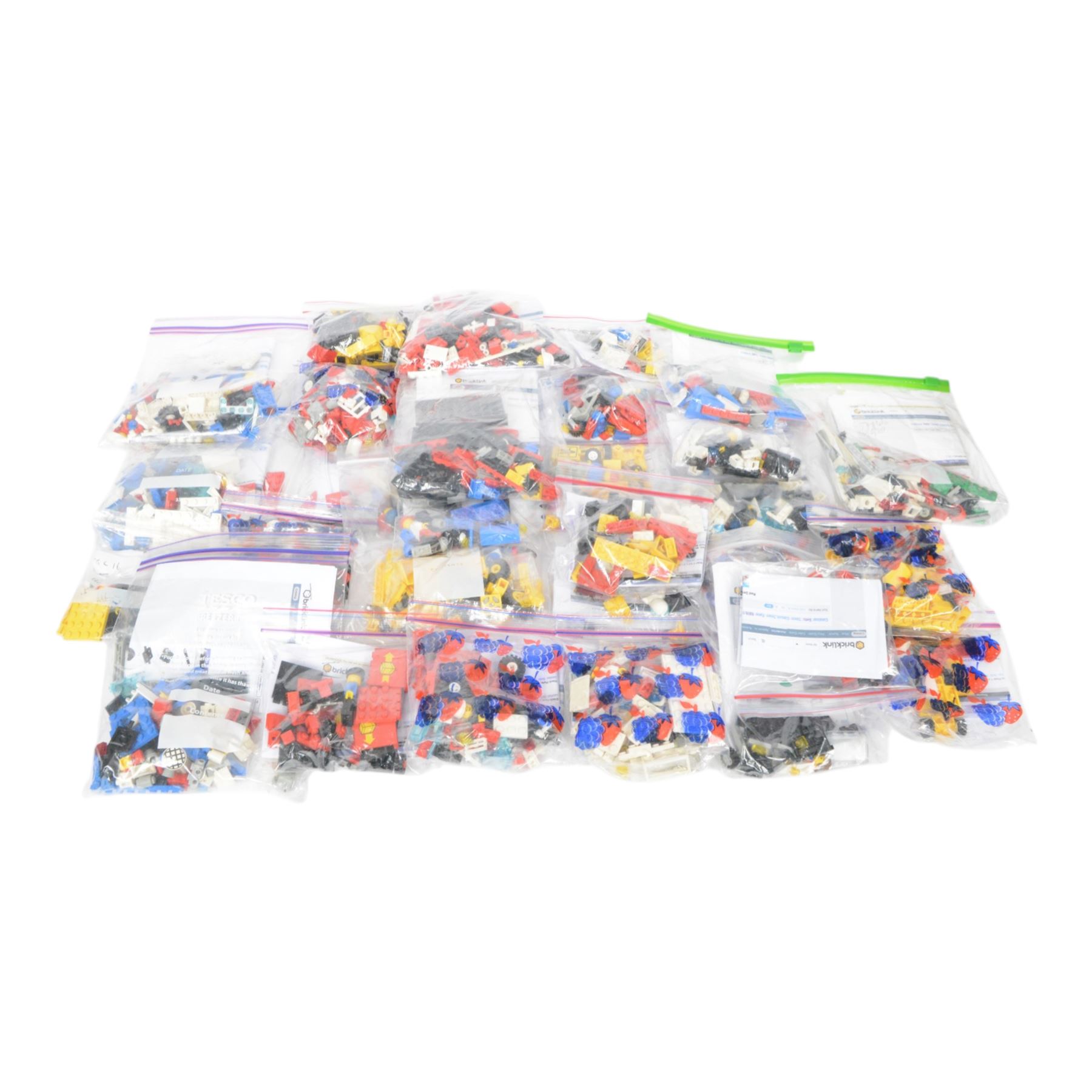 Thirty vintage Lego Classic Town unbuilt sets, including no. no. 6663 Wave Rebel, no. 6536 Aero Hawk, no. 6680 Ambulance, no. 6610 Gas Pumps, no. 6526 Red Line Racer, no. 6501-1 Sports Convertible, no. 6669 Diesel Daredevil, etc