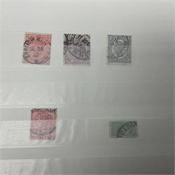 Queen Victoria and later mostly Great British stamps, including 1856 one shilling, 1870 half penny 'bantam', various 1862-64 issues etc, housed in a blue stockbook