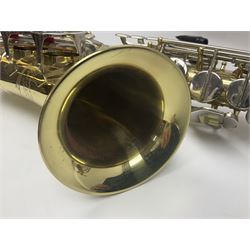 Czechoslovakian Boosey & Hawkes Powertone alto saxophone, serial no.125362; in fitted carrying case with crook