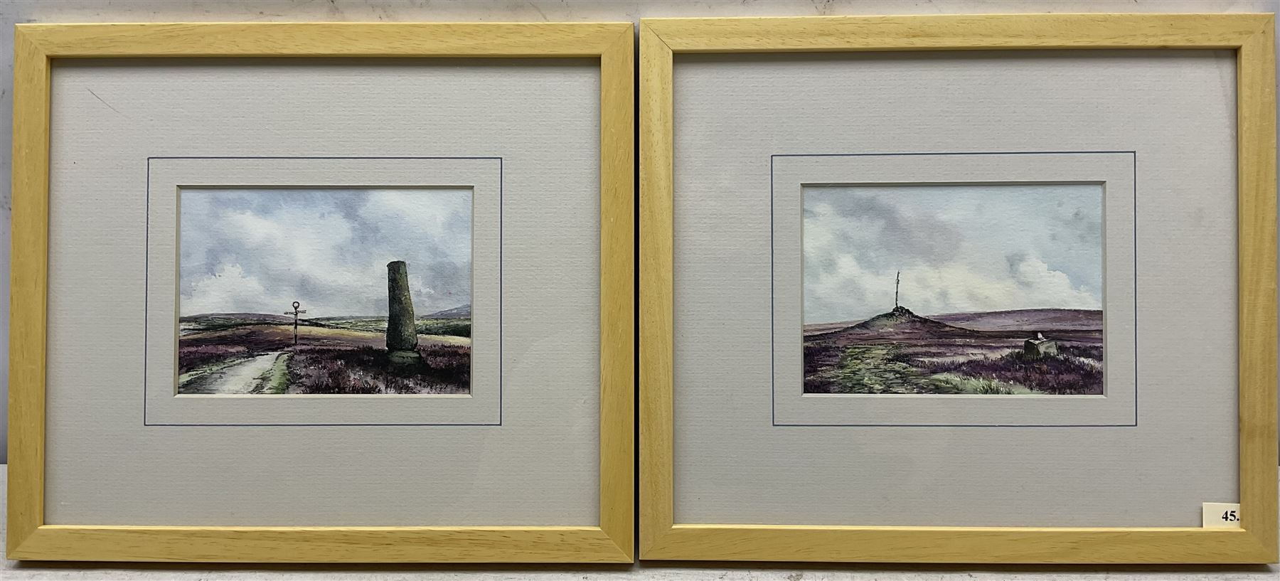 John Freeman (British 1942-): 'Fylingdales - Mick Atkins and Son' 'Bamburgh Castle' 'Danby Beacon' and 'Fryup/Rosedale Road', set of four watercolours signed and dated '76 through '86, titles verso 8.5cm x 13.5cm (4)