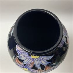 Moorcroft limited edition vase, of tapering form, decorated in the Ostara pattern by Rachel Bishop, circa 2005, no. 69/100, H21cm, with original box