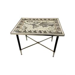Coffee table with map print top