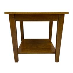 Campagne collection - Oak side table with shelf 
