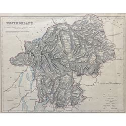 F P Becker (British 19th century): 'Cornwall' and 'Westmorland', pair engraved maps with hand colouring pub. Fisher’s county atlas of England and Wales c.1845, 28cm x 35cm (2)