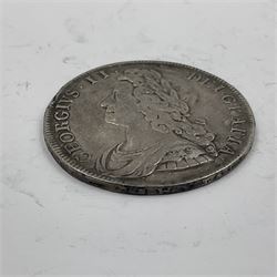 King George II 1732 silver half crown coin