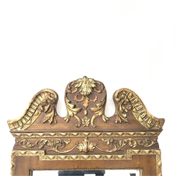 Georgian style walnut and gilt wall mirror, 55cm, 110cm