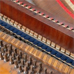 Austrian “Viennese” Grand Piano by Joseph Böhm c1820.
Straight triple strung, with a Viennese action and adjustable escapement rail, some new dampers and damper felt with leather covered hammers, string gauges marked on the wrest plank, soundboard appears to have been shimmed in places, bridge in good condition, possibly re-strung at some time with one tuning pin and two strings missing. Action with good repetition and damping, however some adjustment may be necessary to both the action and pedals. Six octave keyboard, with 78 keys C1-F7, with Ivory naturals and ebony sharps, lyre supported on a stretcher with seven pedals, Bells & Drum, Treble Sustain, Full Sustain, Piano & Pianissimo, Bassoon Stop and Una Corda. Adjustable open lattice music desk. Ebonised panel above the keys with maker name and decorative gilt mounts depicting imperial eagles, grapevines, scrollwork, and angelic trumpeters. Case raised on three circular columns with block supports. 
This instrument is typical of the type of piano being made in Vienna in the early 19th century and a type of piano possibly familiar to Beethoven during the period of the composers’ later compositions. This piano is thought to be one of the earliest known pianos by this maker and was discovered in Milan in the 1870’s. A retailer’s trade label from that period is attached to the soundboard.

Given the intricate nature of these historic instruments, specialist support will be available if required, to assist successful buyers with safe removal and onward handling. Price upon application. 

This item has been registered for sale under section 10 of the APHA Ivory Act Reference A2ZEXJGY