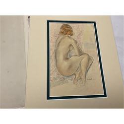 After Chimot (French early 20th century): Female Studies, six colour and monochrome plates23cm x 17cm diminishing; a similar etching (Unframed) (7)