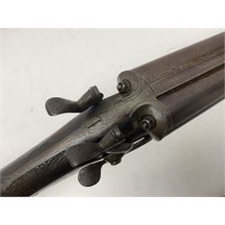 SHOTGUN CERTIFICATE REQUIRED - 19th century John Adams of London 12-bore double barrel side-by-side hammer gun with screw under-lever opening, 76cm (30