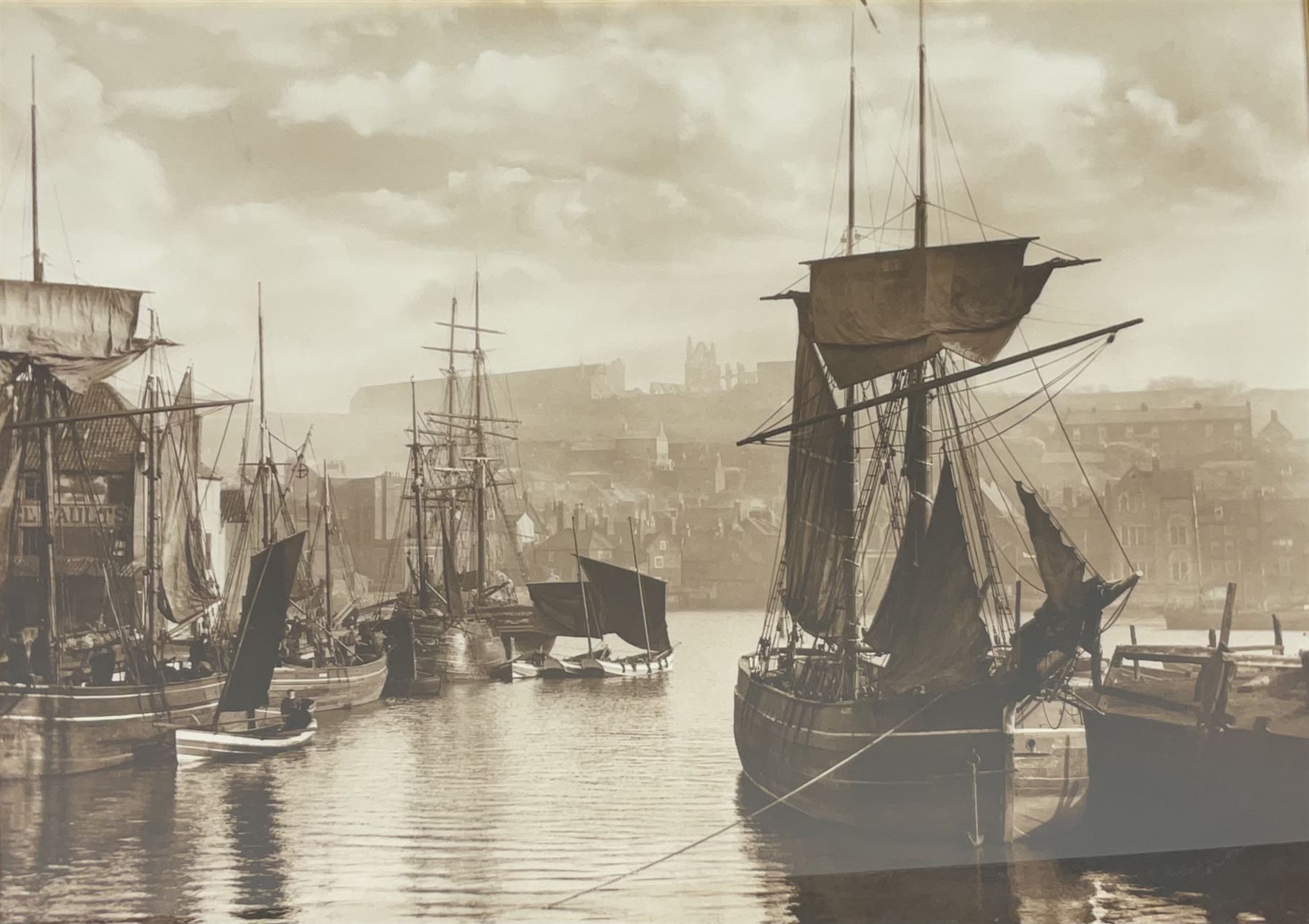 After Frank Meadow Sutcliffe (British 1853-1941): 'Pier Road Whitby' 'Limpets' & 'Dock End Whitby', three b & w prints 48cm x 64cm diminishing (3)