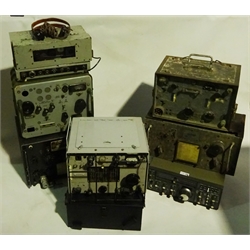  Communication equipment including Yaesu FT-107M transceiver, Navy Department CMX-46159 Radio Receiver, Reception Set No.R109, Torn. E.b. etc (8)  