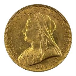 Queen Victoria 1893 gold double sovereign coin