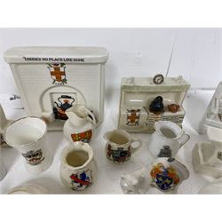 Collection of crested ware ceramics and similar, including items by W.H.Goss, Arcadian, Willow Art, etc 
