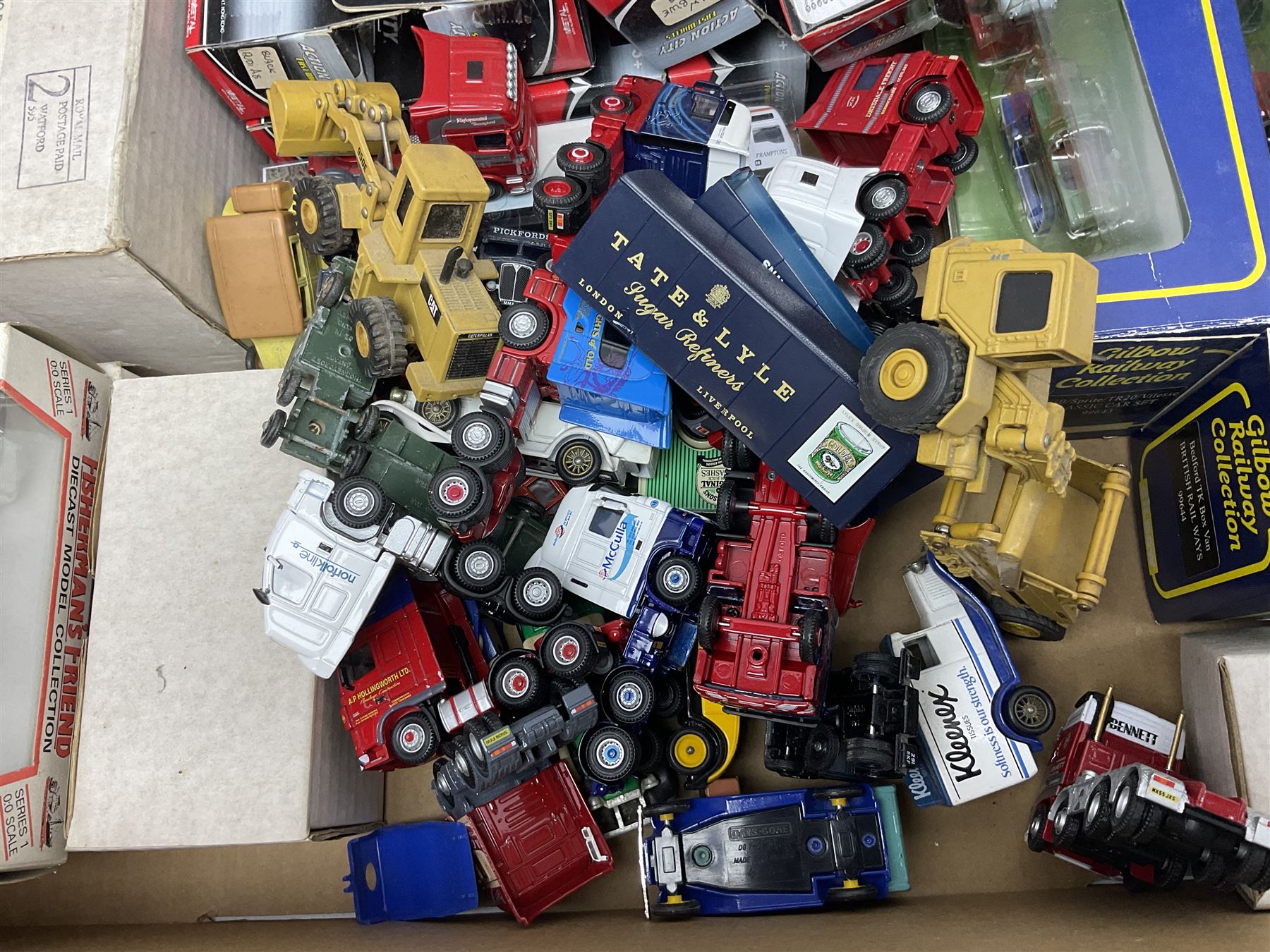 Collection of die-cast models including thirty-three K H Norton vehicles, Action City Fast Wheels, Gilbow Railway Collection, Matchbox Presents 'The Circus Comes to Town', loose models etc in two boxes