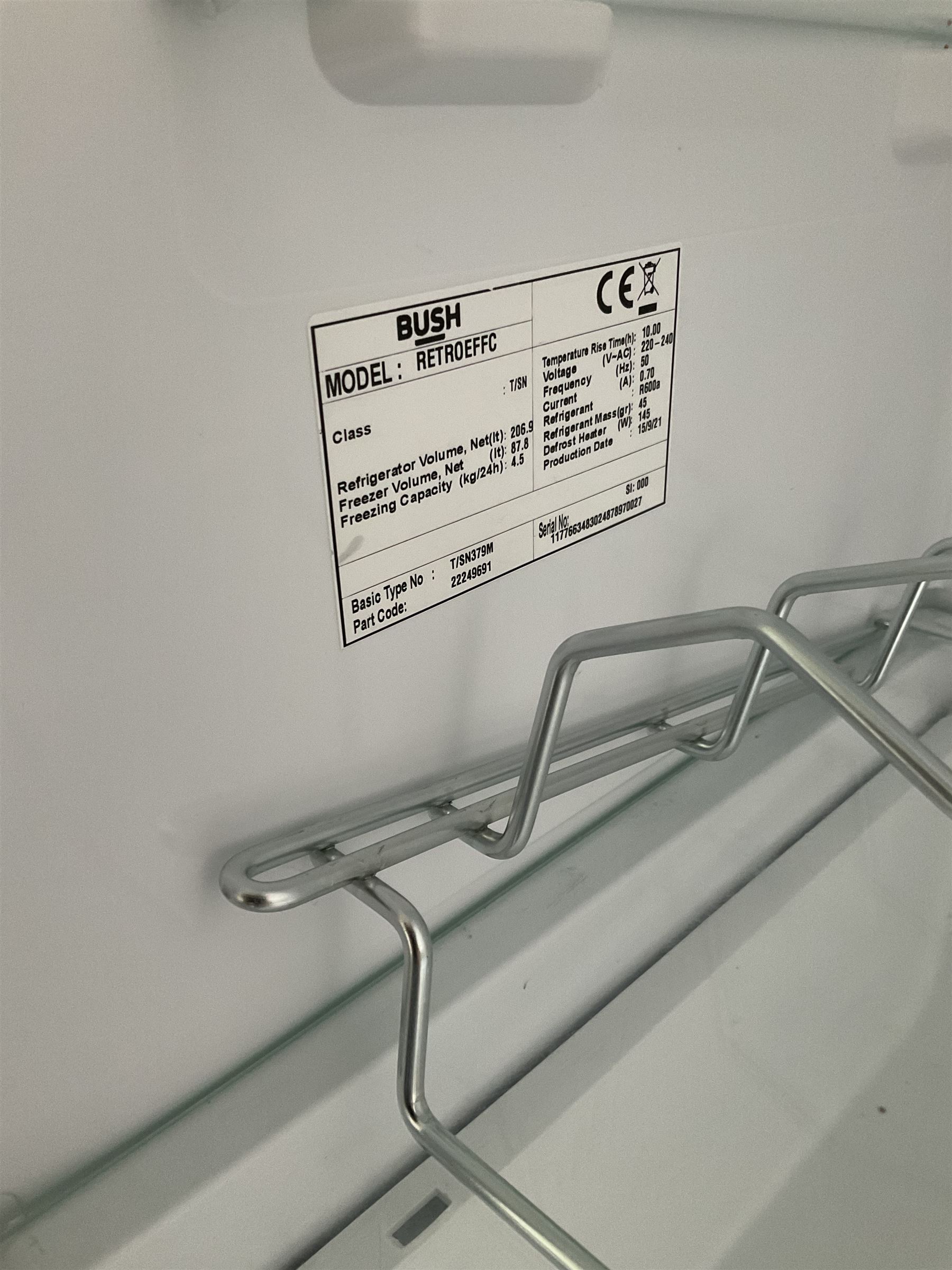 Bush RETROEFFC cream fridge freezer - THIS LOT IS TO BE COLLECTED BY APPOINTMENT FROM DUGGLEBY STORAGE, GREAT HILL, EASTFIELD, SCARBOROUGH, YO11 3TX