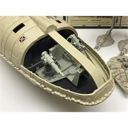 Star Wars - vintage vehicles comprising Rebel Armoured Snowspeeder and Tri-pod Laser Cannon; both boxed; Rebel Transport with 3 3/4