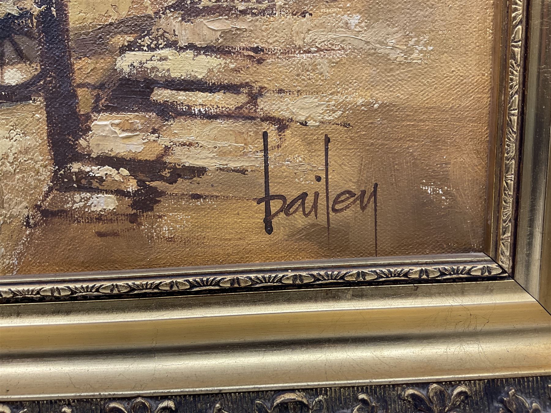 Terry Bailey (British 1941-): 'Old Fowey' Cornwall, oil on canvas signed, titled  60cm x 90cm