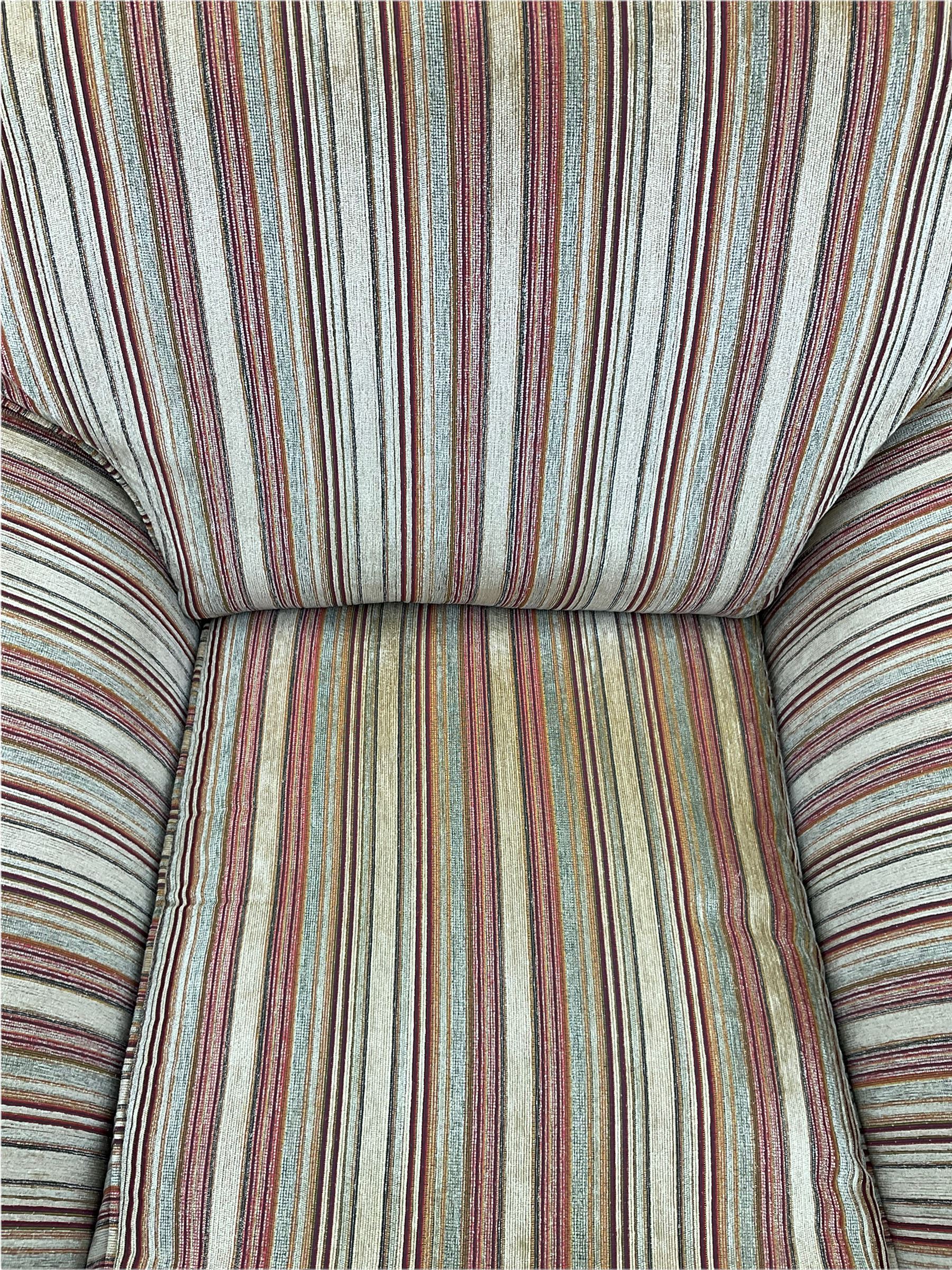 Parker Knoll armchair, upholstered in stripe fabric