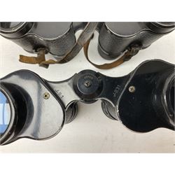 Twelve pairs of binoculars to include BWCF 7x35 Extra Wide Angle, Carl Zeiss Jena Delturis 8x24, Carl Zeiss Jena Jenoptem 8x30W, Chinon Countryman 10x50,  Ajax 8x30, Regent 16x50, etc,  some with cases