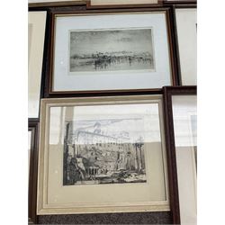 Collection of etchings, artists including Frank Short, Leonard Russell Squirrell, Malcolm Osbourne, Alfred Bentley, Samuel Chamberlain, Sidney Tushingham, Hedley Fitton, etc (16)