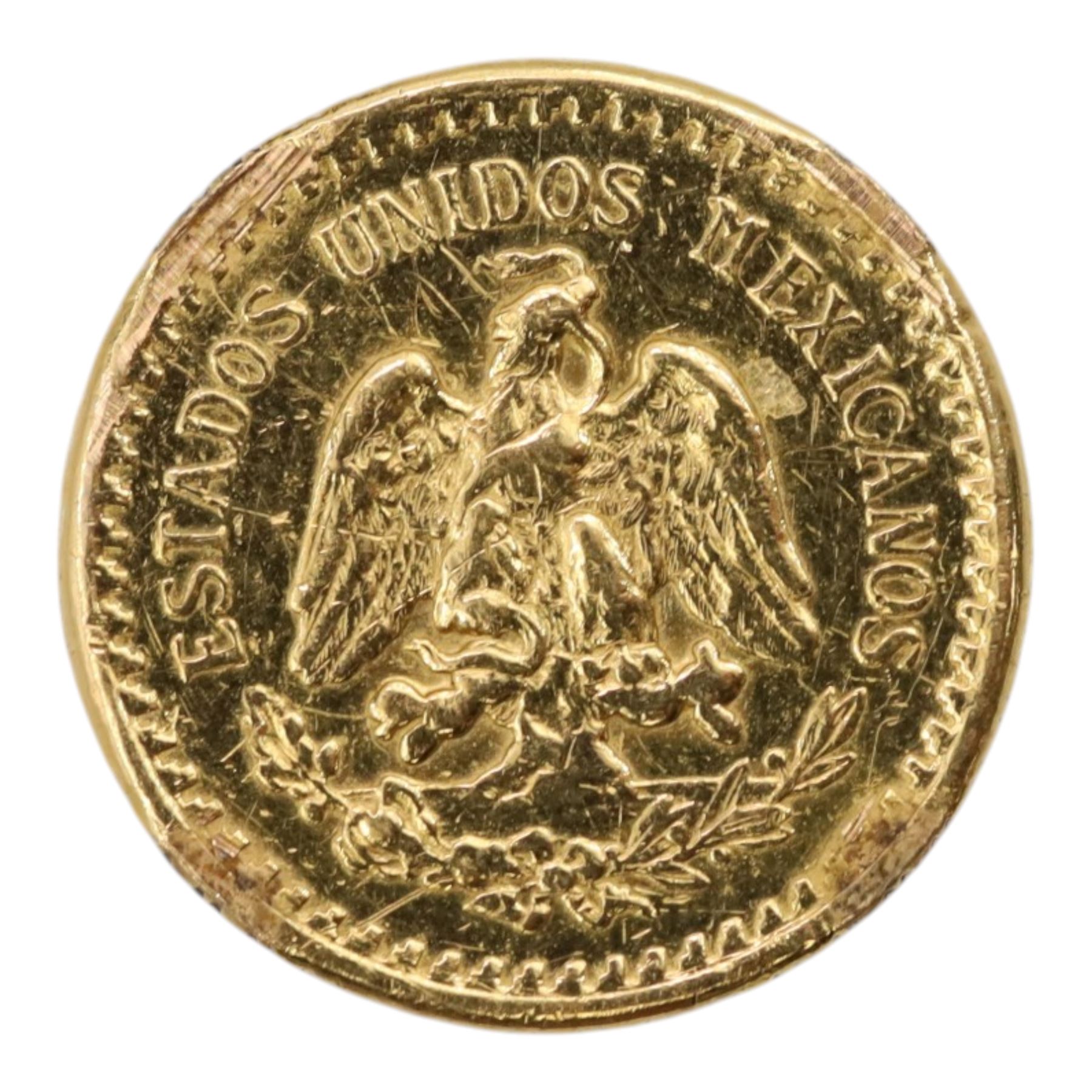 Mexico 1945 gold two and a half pesos coin