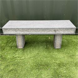 Granite garden bench, slab top,with two supports - THIS LOT IS TO BE COLLECTED BY APPOINTMENT FROM DUGGLEBY STORAGE, GREAT HILL, EASTFIELD, SCARBOROUGH, YO11 3TX